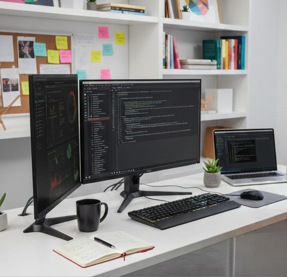 Zakia's desk setup